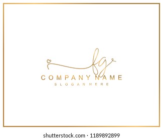 Initial F G handwriting logo template vector