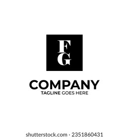 Diseño inicial del logotipo de letras F y G. FG creativa moderna carta negra plantilla de diseño de logotipo