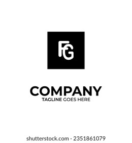 Initial F and G lettering logo design. FG creative modern black letters logo design template
