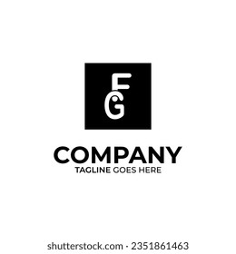 Diseño inicial del logotipo de letras F y G. FG creativa moderna carta negra plantilla de diseño de logotipo