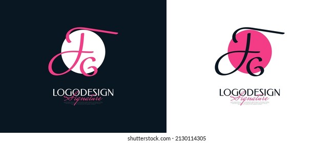 Initial F and G Logo Design with Elegant and Minimalist Handwriting Style. FG Signature Logo or Symbol for Wedding, Fashion, Jewelry, Boutique, and Business Identity