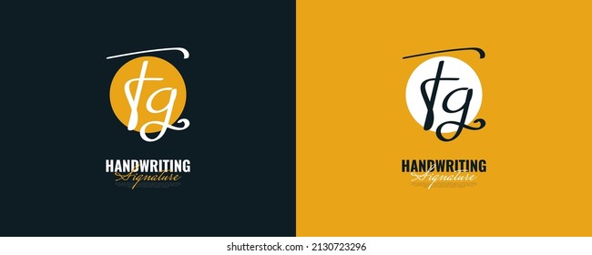 Initiales F- und G-Logo-Design mit elegantem und minimalistischem Handschrift-Stil. FG-Signature-Logo oder Symbol für Hochzeit, Mode, Schmuck, Boutique und Geschäftsidentität