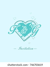 Initial F & G wedding invitation logo template vector