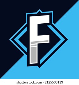 Initial F Gaming Logo Design Template Inspiration, Vector Illustration.
