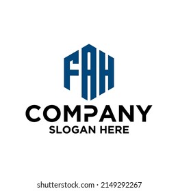 Initial F A H-Hexagon-Logo-Vektorgrafik