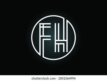 Logotipo De Letra Inicial F H Con Plantilla De Vector Creativo Moderno De Typografía Empresarial. Resumen creativo Letra monograma F H
