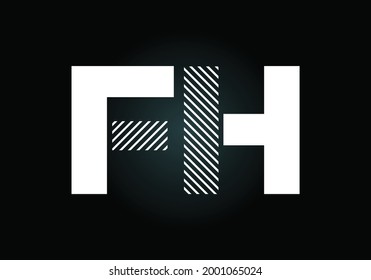 Erstmaliges F H-Letter-Logo mit kreativer, moderner Geschäftstypo-Vektorvorlage. Kreatives abstraktes Monogramm Buchstabe F H