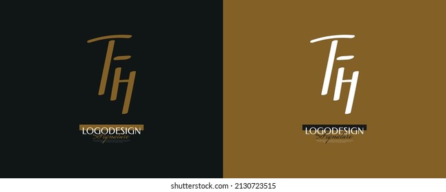 Diseño inicial de los logotipos F y H con estilo de escritura a mano elegante y minimalista. Logo o símbolo de la firma FH para matrimonio, moda, joyería, boutique e identidad de negocios