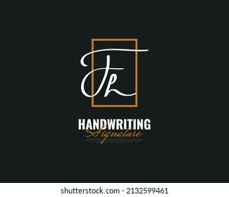 Initial F and H Logo Design with Elegant and Minimalist Handwriting Style. FH Signature Logo or Symbol for Wedding, Fashion, Jewelry, Boutique, and Business Identity