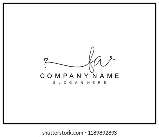 Initial F A handwriting logo template vector