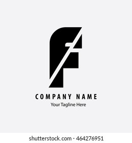 Initial F Isolated Letter Logo Black