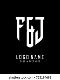 Initial F & J abstract shield logo template vector