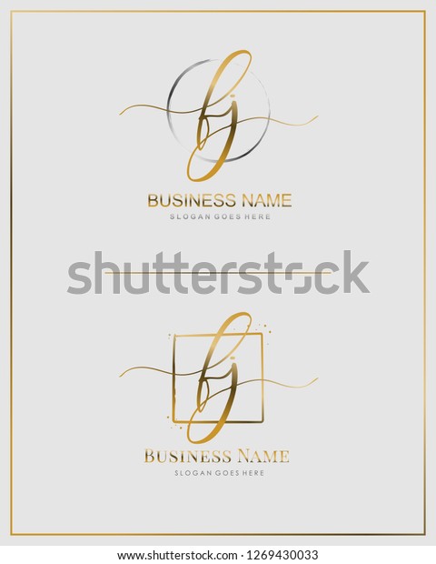 Initial F J Fj Handwriting Logo 스톡 벡터(로열티 프리) 1269430033