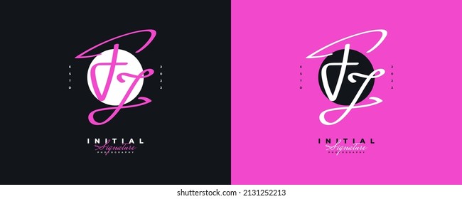 Initial F and J Logo Design with Elegant and Minimalist Handwriting Style. FJ Signature Logo or Symbol for Wedding, Fashion, Jewelry, Boutique, and Business Identity