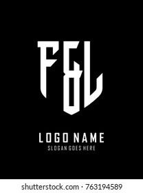 Initial F & L abstract shield logo template vector