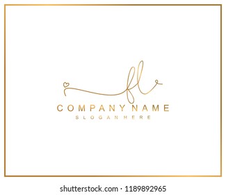 Initial F L handwriting logo template vector