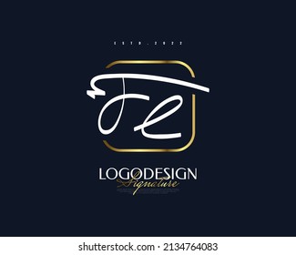 Initiales F- und L-Logo-Design mit elegantem und minimalistischem Handschriftenstil. FL-Signature-Logo oder Symbol für Hochzeit, Mode, Schmuck, Boutique und Geschäftsidentität