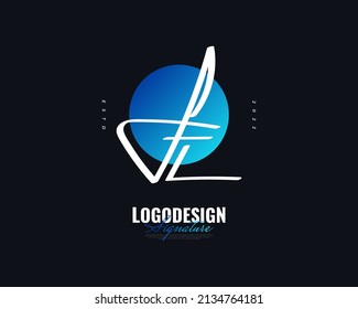 Initial F and L Logo Design with Elegant and Minimalist Handwriting Style. FL Signature Logo or Symbol for Wedding, Fashion, Jewelry, Boutique, and Business Identity