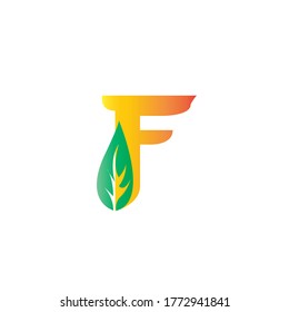 Initial F leaf logo design template