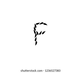 Initial F Letter Abstract Shape Geometric Monogram Crystal Logotype