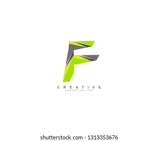 Initial F Letter Creative Abstract Geometric Digital Polygonal Logo