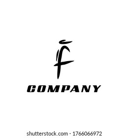 Initial F letter with graffiti tag style for business logo design template
