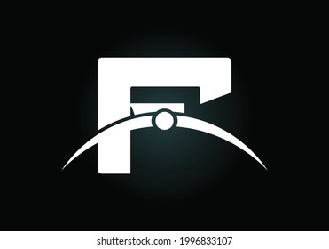 Logotipo De Letra F Inicial Con Plantilla Vector De Typografía Empresarial Moderna Creativa. Concepto del logotipo de la atmósfera de la Tierra