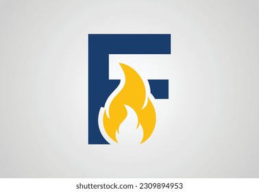 Initial F letter logo with Creative symbol, Vector design template