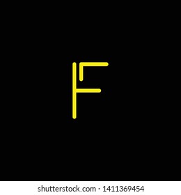 Initial F letter logo design in black background