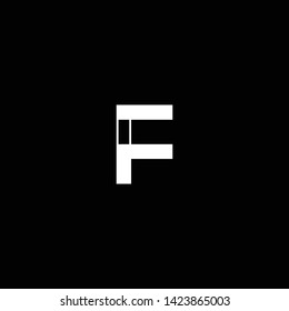 Initial F letter logo design in black background