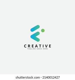 Diseño inicial del logotipo de letra f con diseño de degradado.