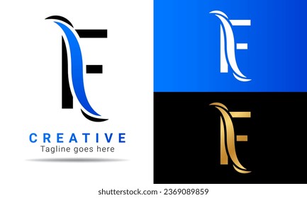 Diseño inicial del logotipo de la letra F. Plantilla de vector de logotipo F de carta moderna creativa