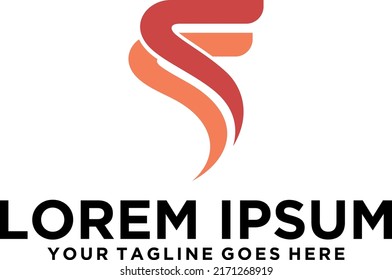 Logo de la letra F inicial moderno
