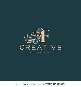 Initial F letter vector luxury logo design