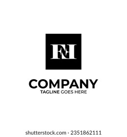 Diseño inicial del logotipo con letras F y F. Plantilla de diseño de logotipo para letras negras creativas