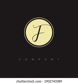 initial F logo with circle symbol 