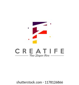 Initial F logo concepts template vector