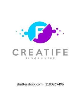 Initial F logo concepts template vector