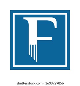 initial F logo design for bussines accounting financial law