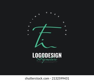 Diseño inicial de los logotipos F y I con estilo elegante y minimalista de escritura a mano. Logo o símbolo FI Signature para matrimonio, moda, joyería, boutique e identidad de negocios