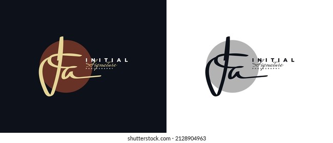 Initial F and A Logo Design with Frame in Elegant and Minimalist Handwriting Style. FA Signature Logo or Symbol for Wedding, Fashion, Jewelry, Boutique, and Business Identity