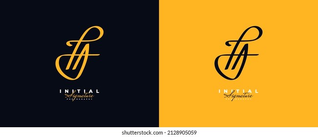 Initial F and A Logo Design with Frame in Elegant and Minimalist Handwriting Style. FA Signature Logo or Symbol for Wedding, Fashion, Jewelry, Boutique, and Business Identity