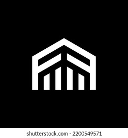 initial f f logo design illustration isolated black background