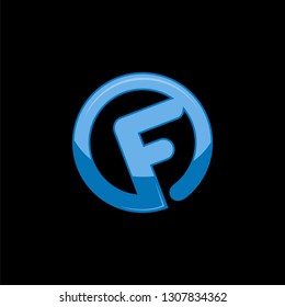 Initial F logo design isolated black background