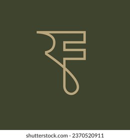 Diseño inicial del logotipo F. Letra F Monograma Line Identidad de logotipo para marca, empresa, inmobiliario, fraude y marca elegante