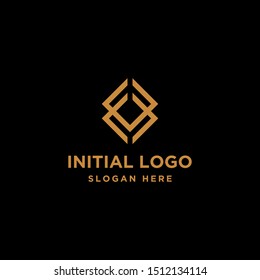 initial F logo design template. box logo. premium. vector
