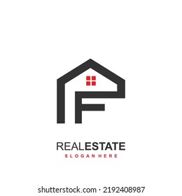 Initial-F-Logo mit Immobilienkonzept
