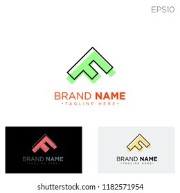 initial F logo template with mountain style, travelling, climbing vector illustration