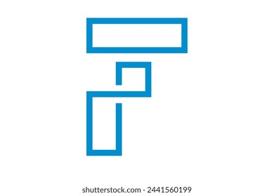 initial f logo vector template light blue color