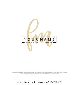 Initial F & M elegant logo template vector